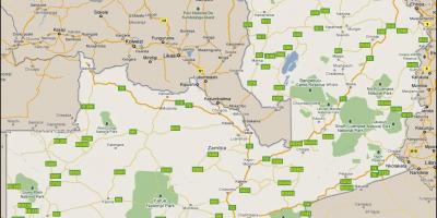 Kaart van gedetailleerde Zambië