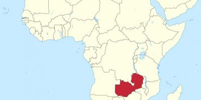 Kaart van afrika wat Zambië