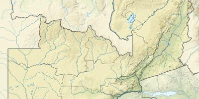 Kaart van Zambië rivier 